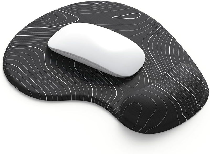 DemonChest Office Mousepad with Gel Wrist Support - Ergonomic Gaming Desktop Mouse Pad Wrist Rest - Design Gamepad Mat Rubber Base for Laptop Computer -Silicone Non-Slip Special-Textured Surface (15DigitalT) - Image 1